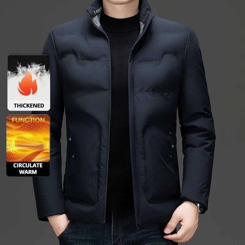 Top Grade Men's Stand Collar Parka Jacket Windbreaker Coats Bubble Puffer Outerwear for Young Adults J260626 - view 7