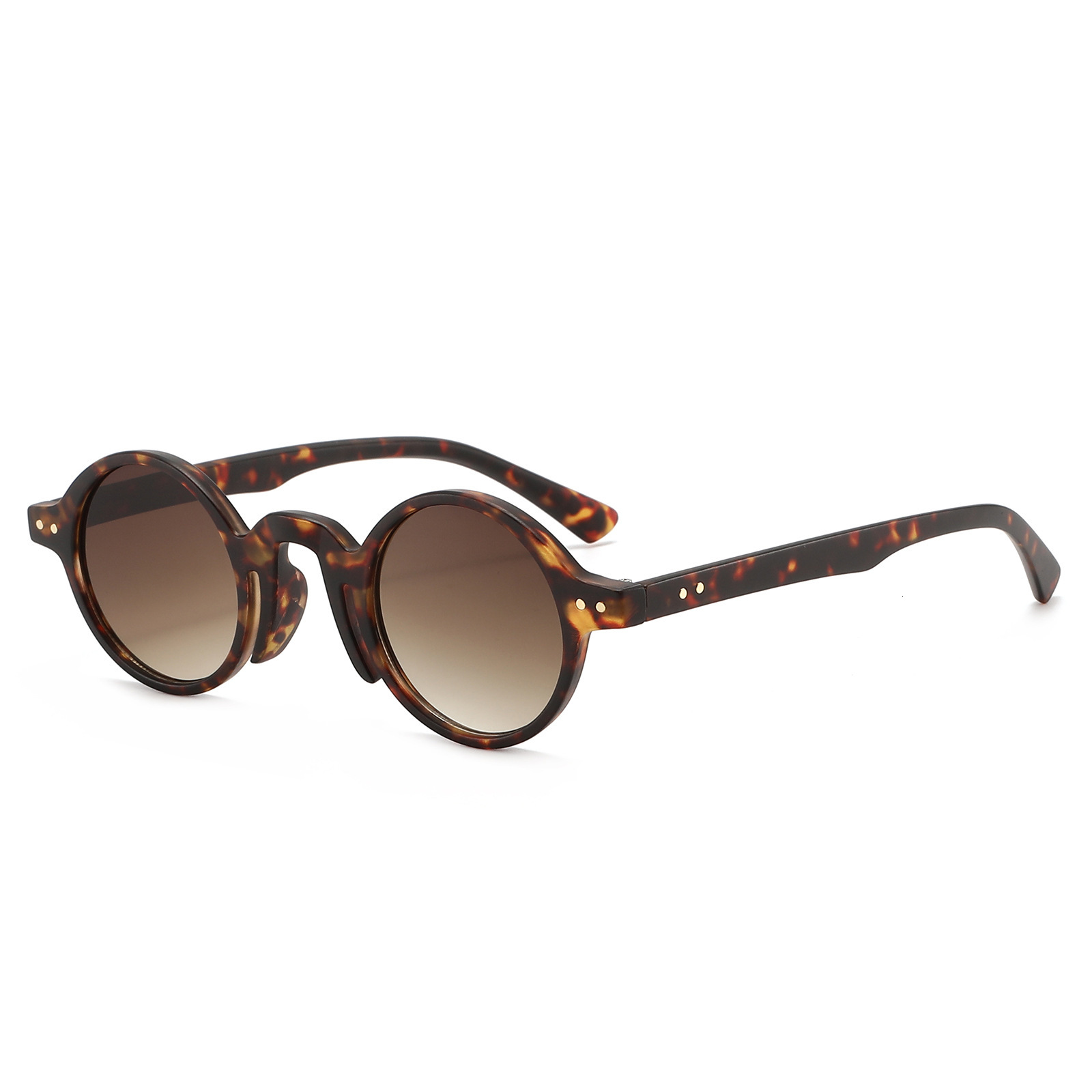 20 New Model: Women's Vintage Fashion Small Round Frame Sunglasses With Rivet Detail, Ocean Lens, High-End Stylish Design - view 5