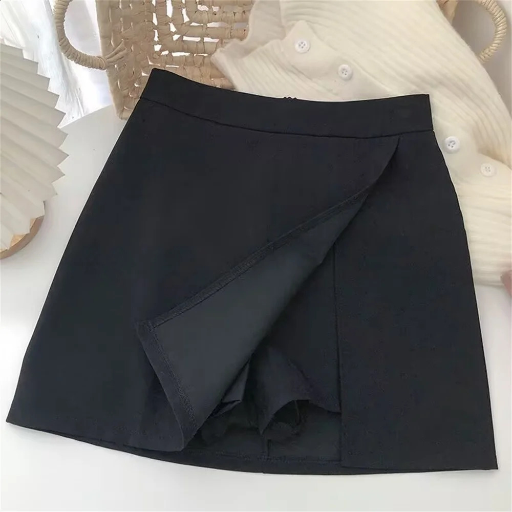 2026 Black Grey Irregular Skirt Aline Women High Waist Korean Fashion Zipper All Matched Shorts Skirts vintage for women 260626 - view 5