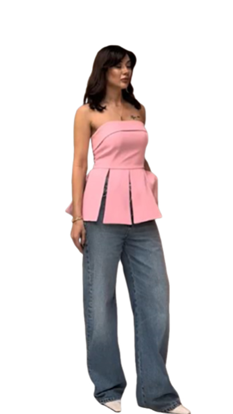 Women's Tops Summer Casual Bandeau Casual Strapless Blouse Off The Shoulder Tunic Top 2026 SF064 - view 3