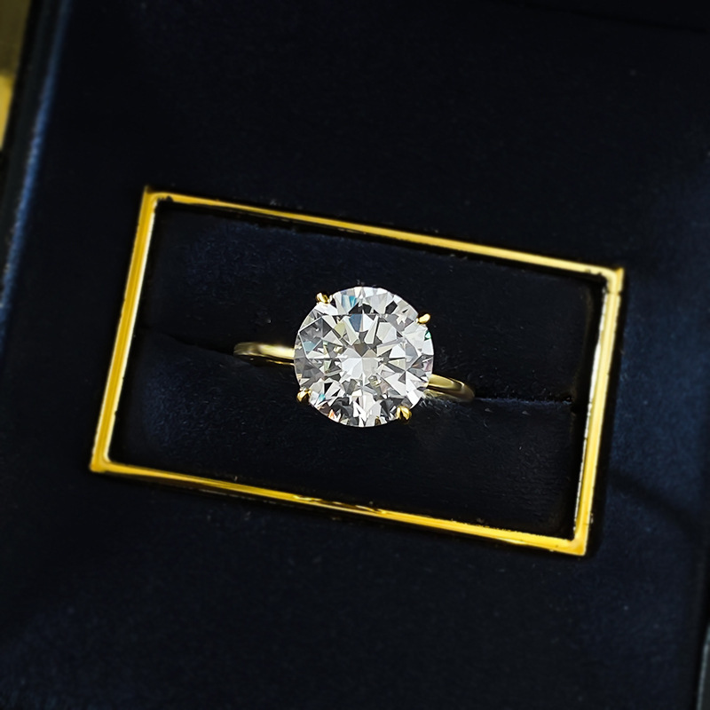 Choucong Pure 925 Sterling Silver Round Brilliant Cut Lab Moissanite Rings Four Prong Solitaire Engagement Wedding Ring Women Classic Promise Fine Jew - view 3