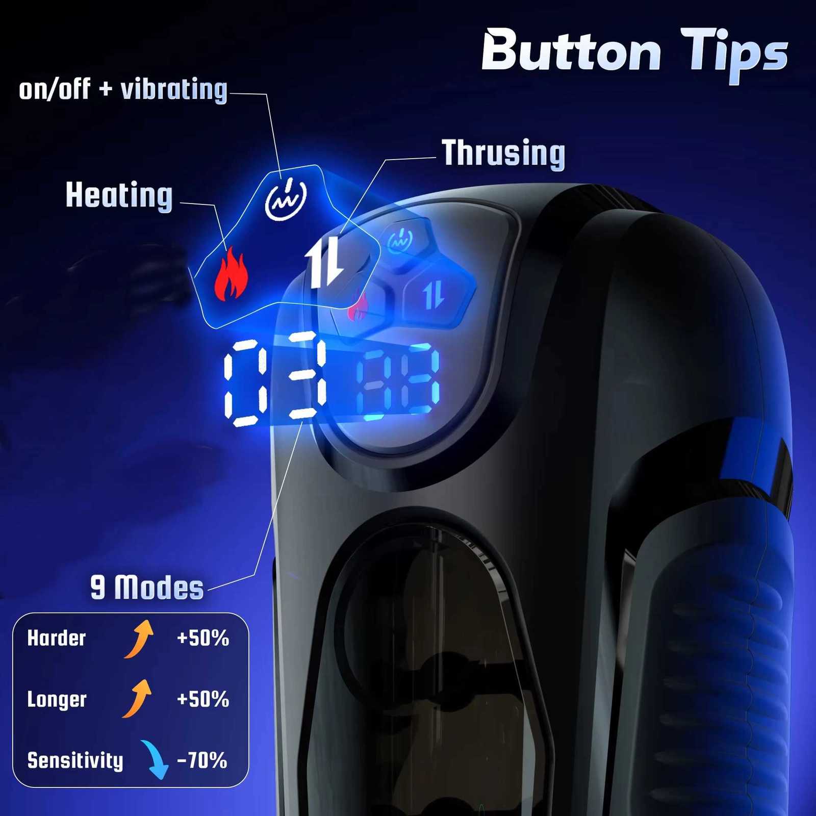 Masturbator 2026 Automatic Male Thrusting Blowjob Machine Vibration Masturbation Cup Stroker Pocket Pussy Adult Sex Toys for Men M260626 - view 4