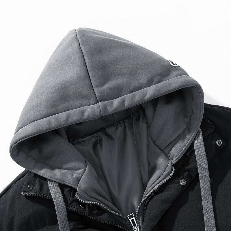 Men's Outdoor Hiking Camping Windproof Cold Proof Warm Thick Cotton Clothing Fashionable Trendy Sports Leisure Hooded Jacket W260626 - view 7
