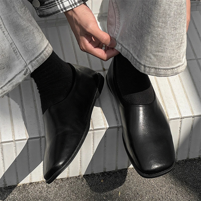 Fashion Mens Flat ner Minimalist Shoes Outdoor Soft Bottom Genuine Leather Office Handmad Single 260626 - view 7