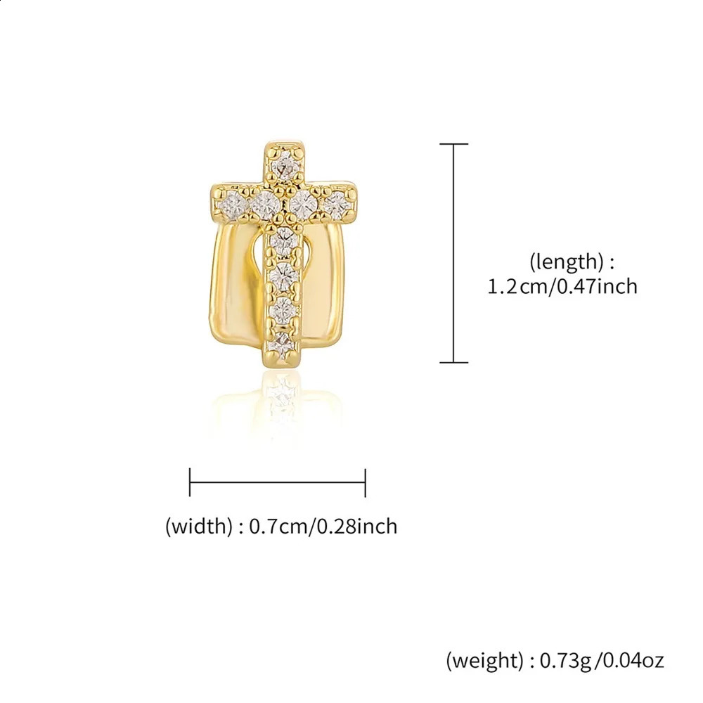 Cool Series Zircon Cross Single Tooth Grillzs Cap Heart Hollow Base Rhinestone Teeth Grill Hip Hop Dental Jewelry Party Teeth 260626 - view 5