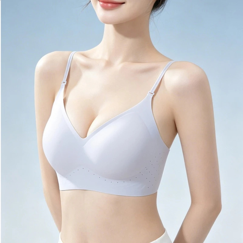 Womens Summer Thin Ice Silk Bra Seamless NoWire PushUp Sexy Small Breast Beautiful Back n Comfortable Underwear 260626 - view 7