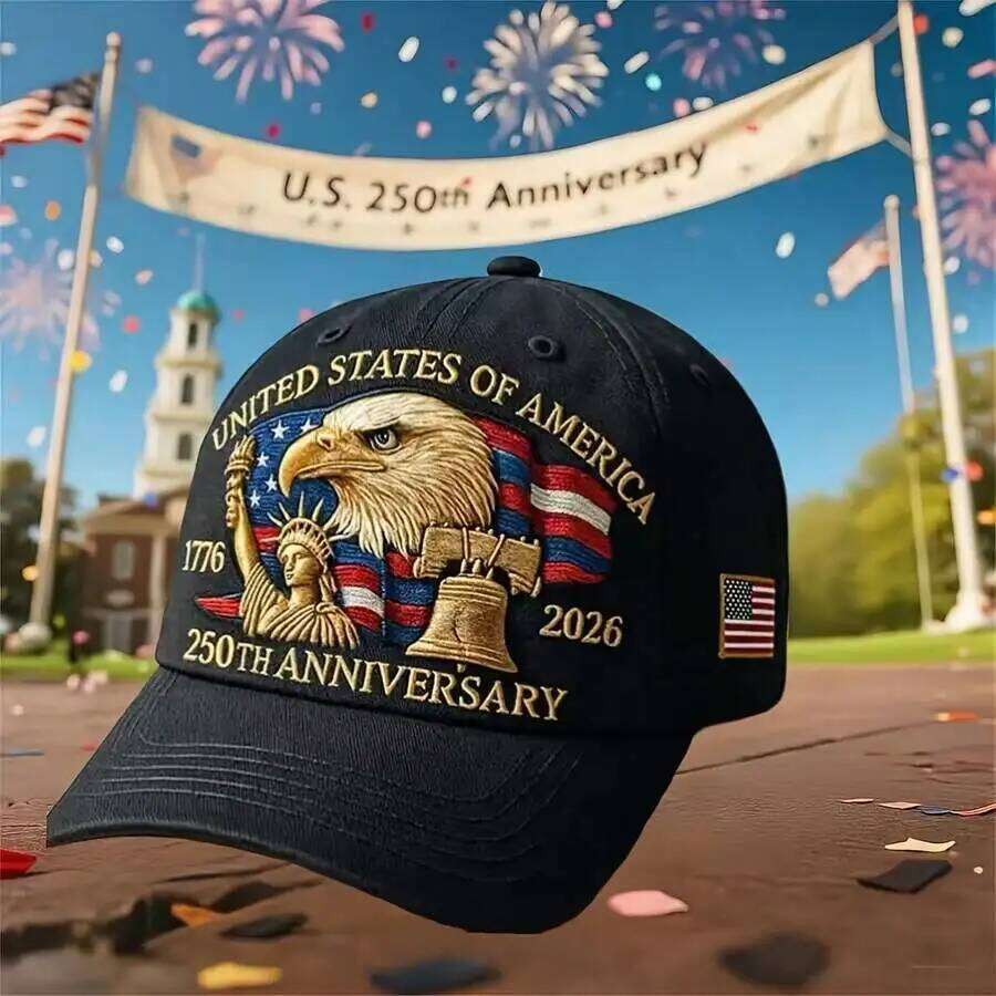 250th Anniversary Patriotic Baseball Cap Embroidered Eagle Liberty Bell Flag 1776-2026 W260626 - view 6