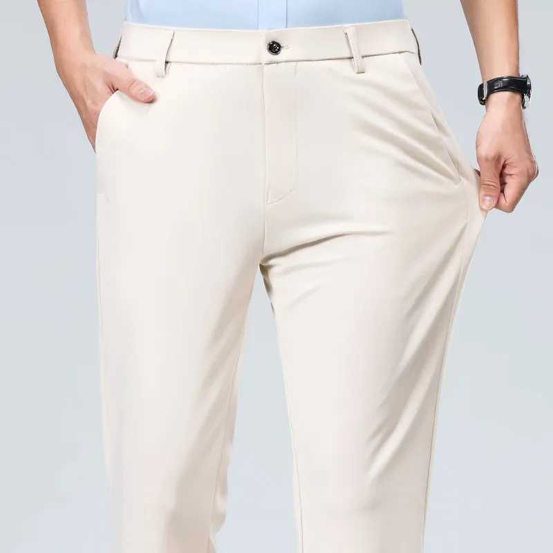 Fit Slim Mens Stretch Black Dress Pants Professional Office Trousers S260626 - view 6