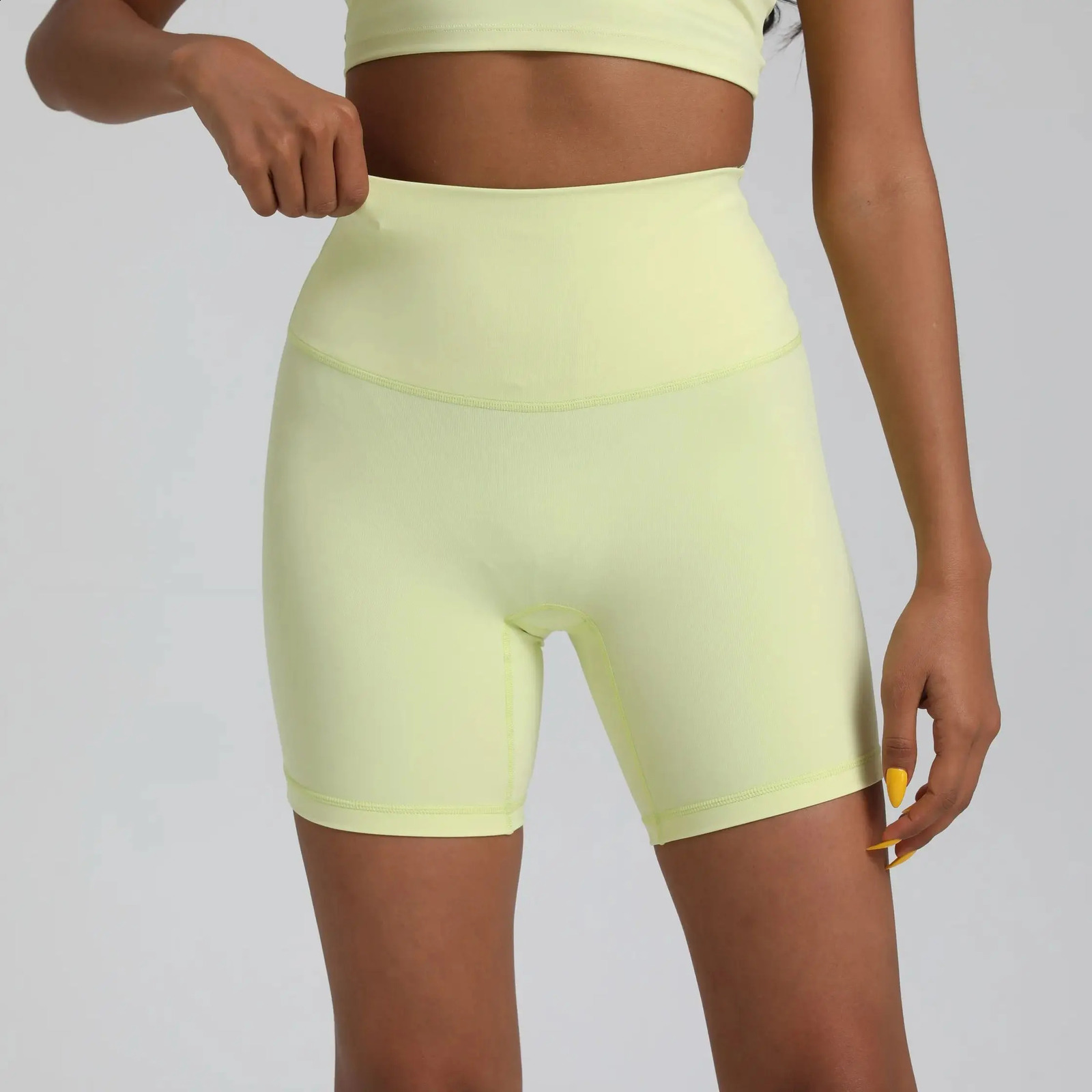 Solid Color Women Fitness Sports Short High Waist Yoga Short Leg Cycling Comprehensive Training Jog Squat Proof Internal Pocket 260626