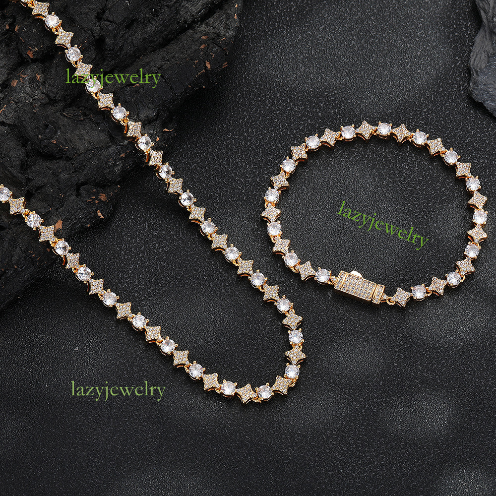 Diamond set Moissanite Star tennis chain 6mm ice crystal ladies fashion jewelry accessories designer custom s925 silver - view 5