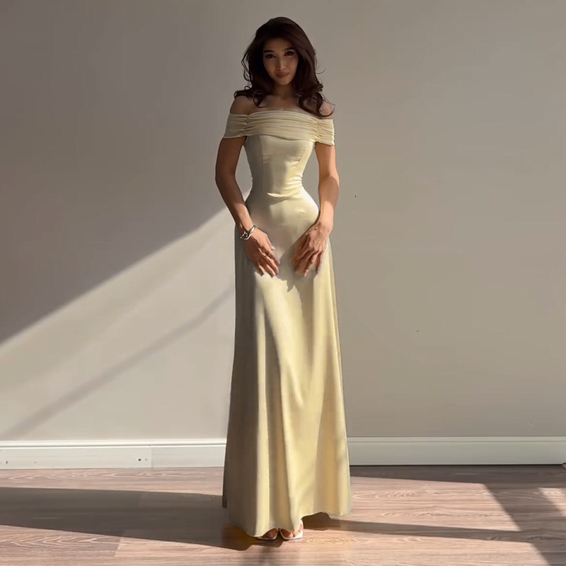 Women's Maxi Dress Elegant Lace Up Dress Slim Formal Wedding Guest Party Dress Bodycon Long Sexy Off-Shoulder Party Evening Dress - view 3