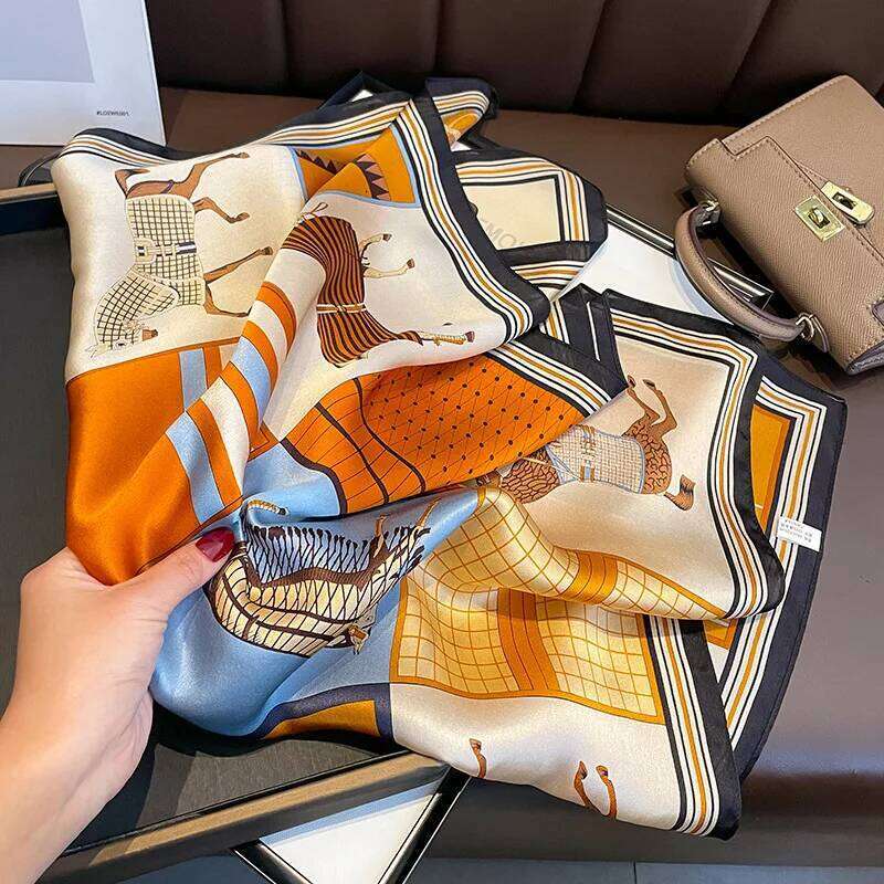 Square Floral 100% Real Silk Scarf Women Hair Ribbon Headband Luxury Brand Ladies Neck Tie Wrist Wrap Neckerchief Shawl Bandana 26Y06226 - view 6