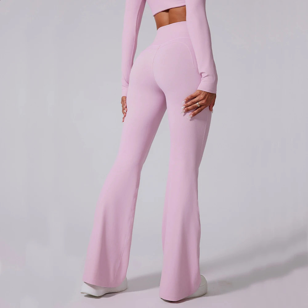 Women High Waist Flared Leggings Gym Fitness Yoga Pants Workout Runing Sport Leggings Womens Control Tummy Yoga Wide Leg Pants 260626