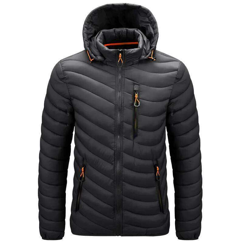 2025 Winter New Men's Lightweight Detachable Hood Cotton Jacket Male Parkas Warm Outdoor Coat Casual Plus Size J260626 - view 1