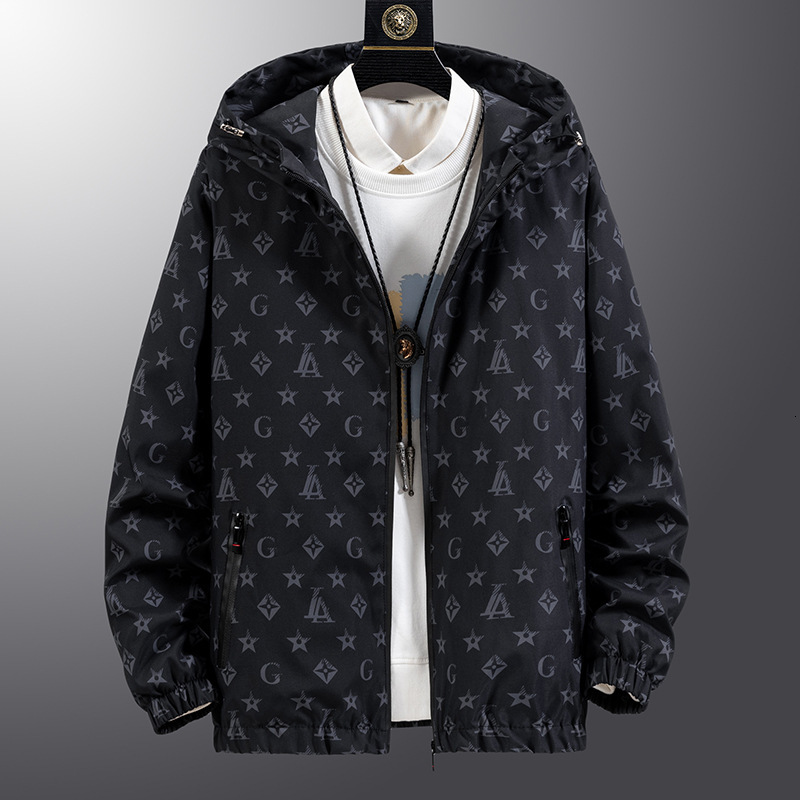 Men Fashion Spring And Autumn Men's Jacket, Trendy Printed Slim-Fit Versatile Coat Jacket For Young Men - view 5