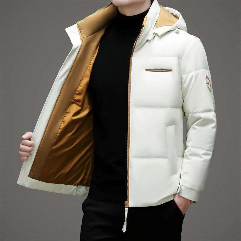 High End White Duck Casual Fashion Men Down Jacket Hooded Outerwear Winter Warm Designer Parkas Puffer Feather Coats W260626 - view 7