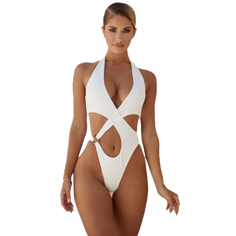 New High-Quality Bikini Swimsuit, Foreign Trade, Sexy Solid Color Hollow-Out One-Piece, Women's European And American Style Comfortable Yoga Clot - view 6