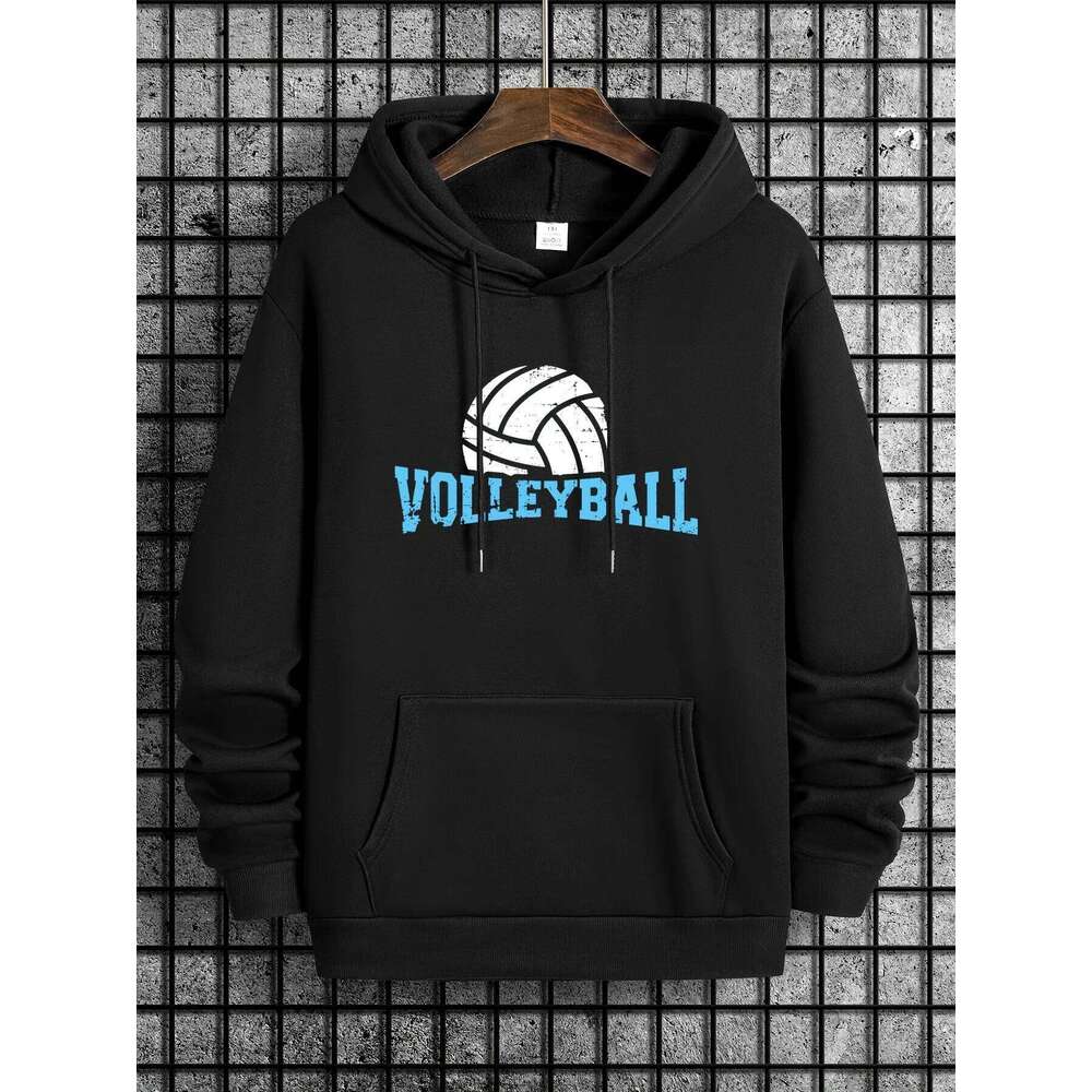 Autumn winter men's and women's VOLLEYBALL printed high-end versatile trendy casual sports hooded sweatshirt W260626