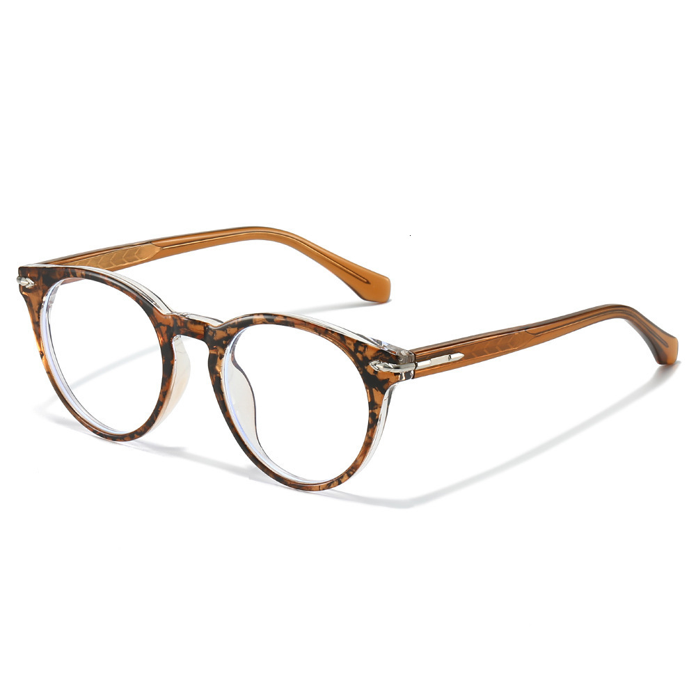 2026 Retro Round Fashion Eyeglass Frame European And American Simple Versatile Exquisite TR Material Pin Insert Flat Lens Glasses - view 5