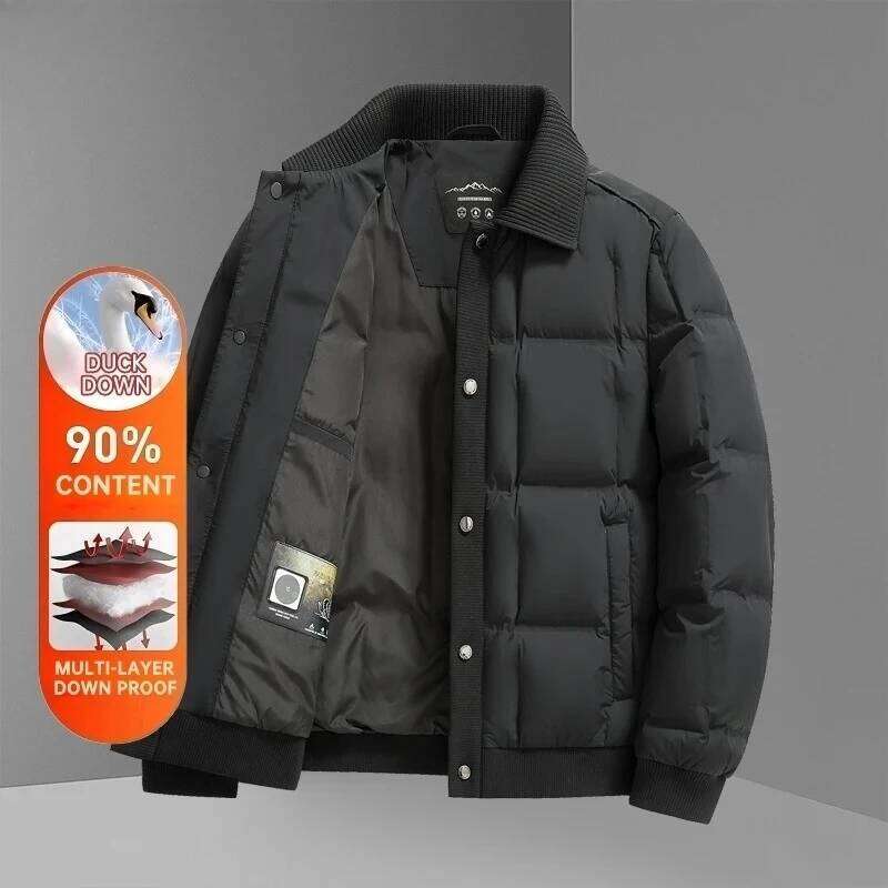 High End 95% Brand Casual Fashion Men Down Jacket Streetwear Winter New Bomber Windbreaker Puffer Light Feather Coats W260626