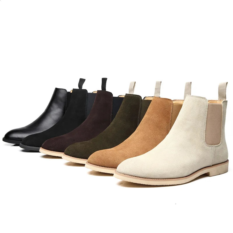 Mens Classic Retro Chelsea Boots Cow Suede PU leather Men British Style Short Ankle Boot Mens Casual Shoes Zapatillas Male 260626 - view 3