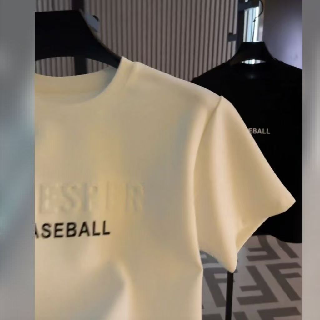 New Men's Summer Light Luxury Versatile Round-Neck Letter Print Short-Sleeve T-Shirt, Casual Style - view 5