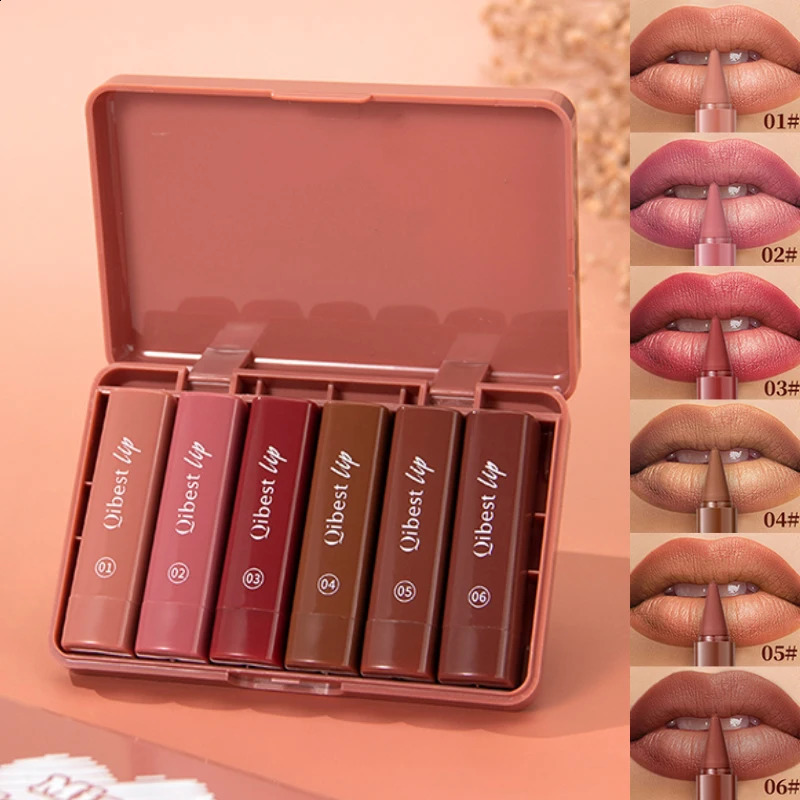 QI Long-Lasting Matte Lipstick Pencil Set Twist-Up n with Waterproof Formula - Natural Finish for Easy Application 260626