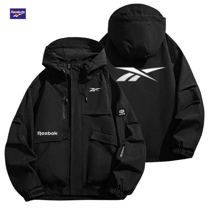 Reebok logo 2026 men's windproof and waterproof jacket, spring-autumn casual multi-pocket design, youthful style, loose f W260626 - view 1
