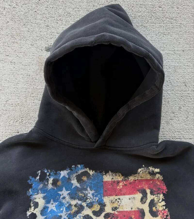 Y2K Retro Harajuku Graphic Hoodie Nostalgia American Flag Spotted Streetwear Oversized Pullover Casual Men Women Punk Sportswear W260626 - view 5