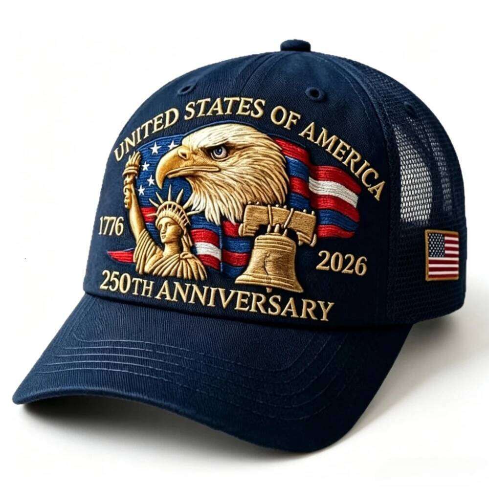 American 250th Anniversary Eagle Print Unisex Adjustable Mesh Cap Summer Outdoor Sun Shade Breathable Baseball Caps W260626 - view 6