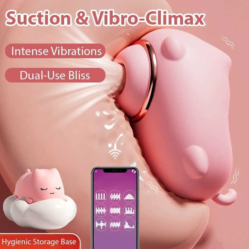 Suction Vibrator USB Rechargeable Cute Silicone Remote Control Powerful Shock Clit Massager Adult Sex Toys 18 M260626 - view 4
