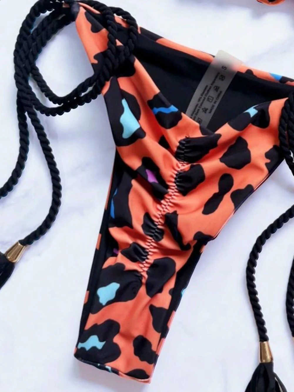 2026 Sexy Women Swimsuit Leopard Print Bikini Set Triangle Braiding Rope Bathing Suit Halter Swimwear Bandage Brazilian Biquinis 260625 - view 7