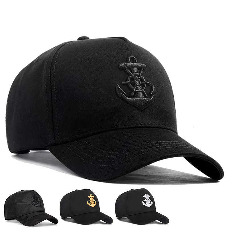 High Quality Baseball Caps New For Men 5 Panel Solid 100 Cotton Anchor Embroidered Sun Visor SnapHip Hop Dad Trucker Hats M260626 - view 1
