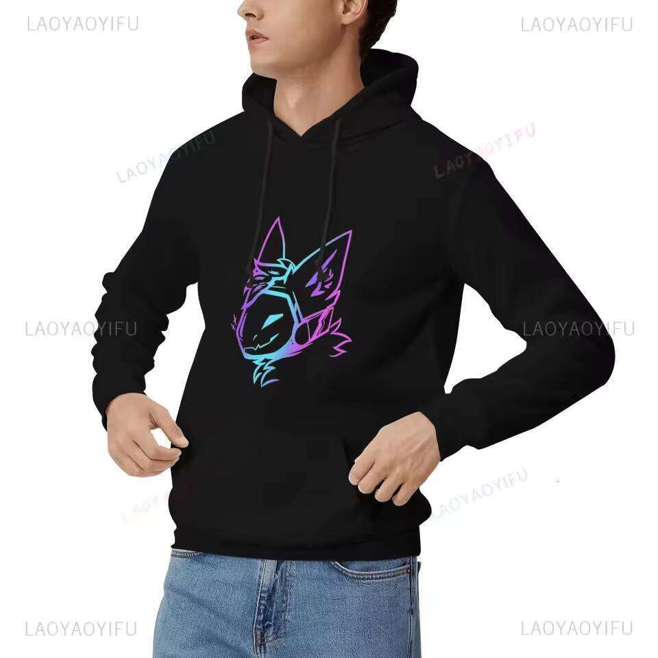 Groovy Protogen Bust Lineart Anime Graphic Unisex Hoodie Oversized Streetwear Y2K Aesthetic Cyber Kawaii Gamer Apparel W260626 - view 6
