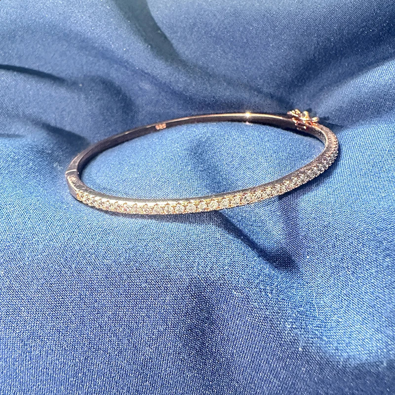 S925 Sterling Silver Bracelet For Women Minimalist Smooth Hypoallergenic Jewelry Gift For Friends Valentines Day 260626 - view 5