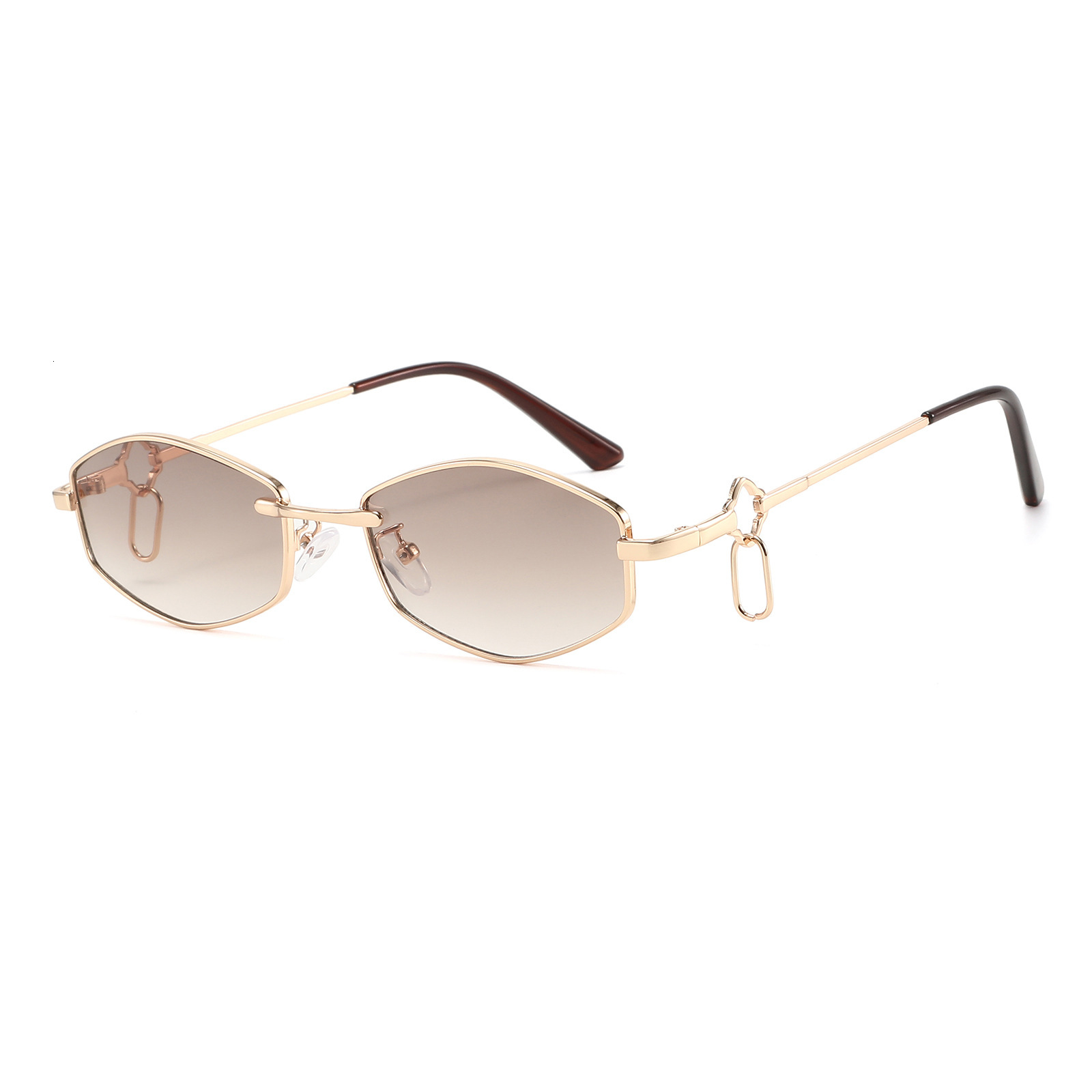 New Polygonal Metal Small-Frame Sunglasses, European And American Fashion Show, Personalized Street Style, Internet Celebrity Women's Sunglasses - view 4