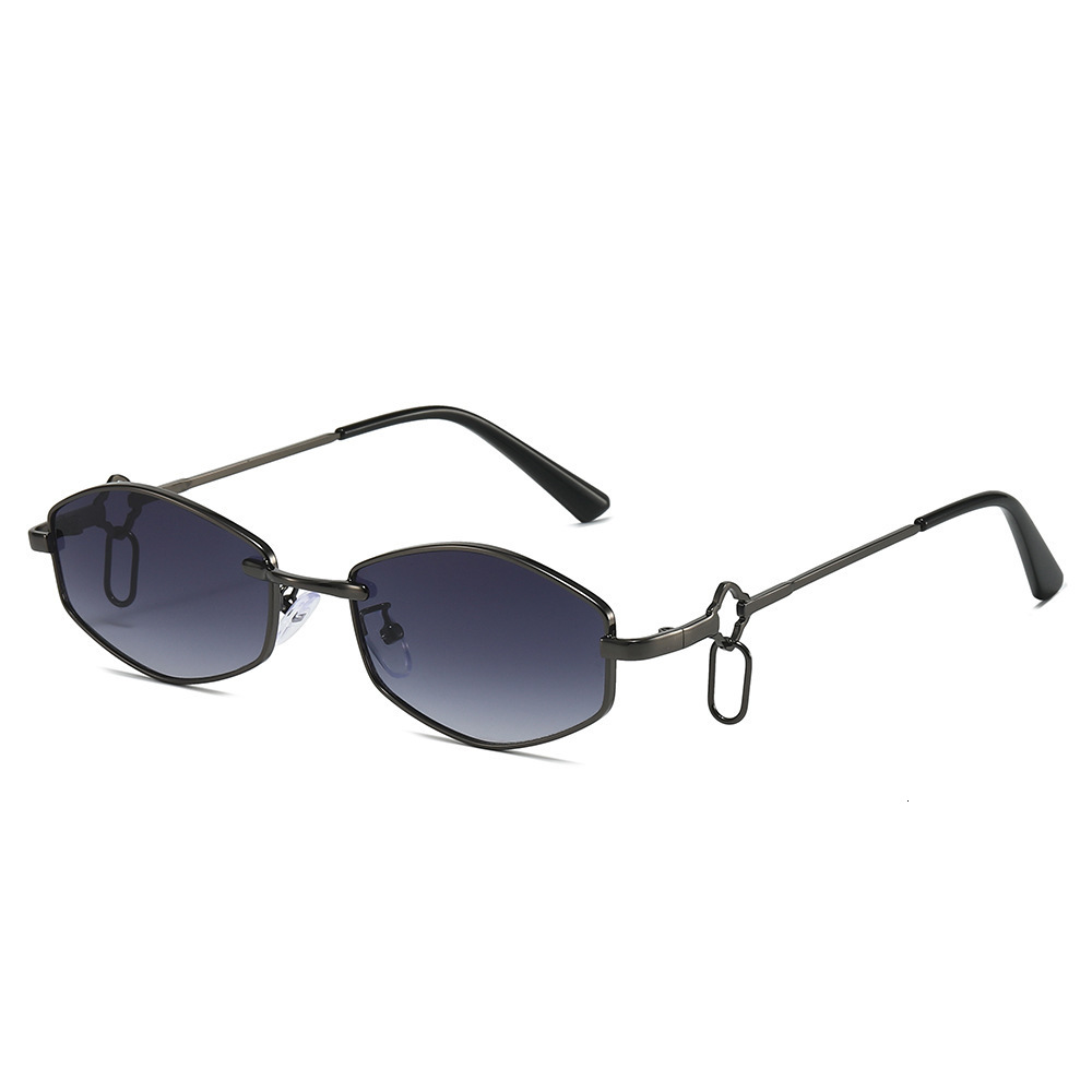 2026 New Double-Ring Fashion Sunglasses, European And American Style, Unique Ins Internet Celebrity Hip-Hop Funny Polygonal Sunglasses - view 6