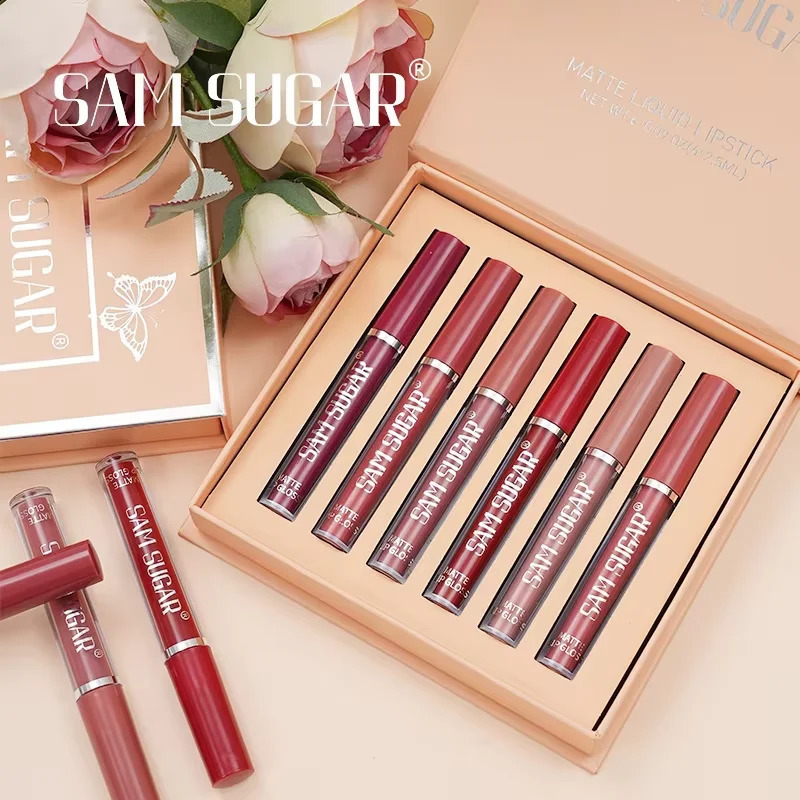 6 - Pack Matte Lip Gloss Set With Long - Lasting Color Rendering Easy To Apply Waterproof Lip Makeup Set 260618 - view 5