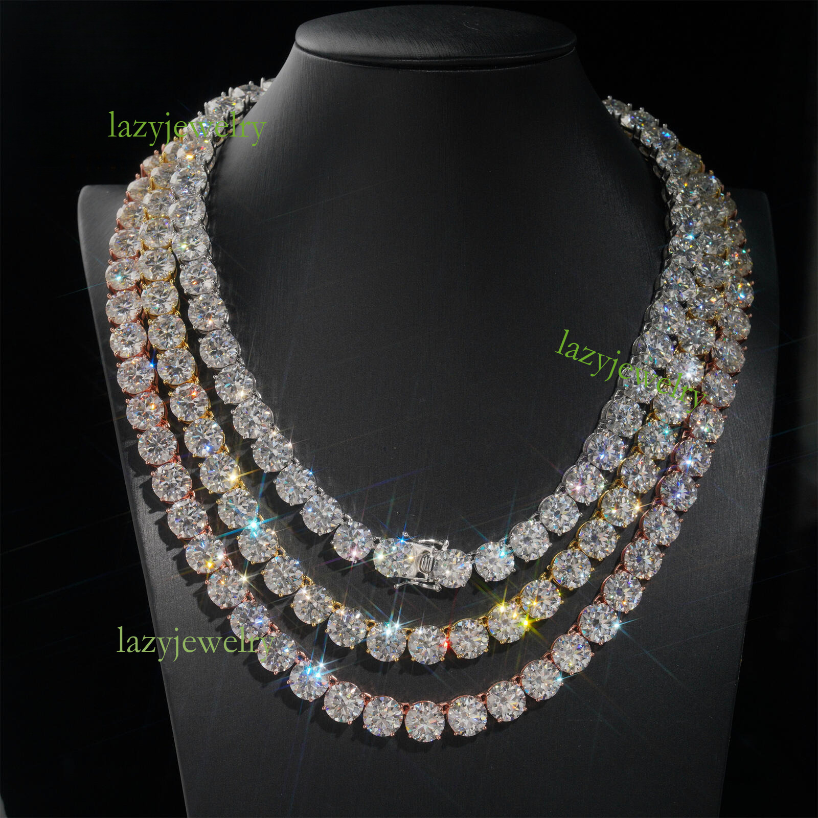 Brilliant VVS Moissanite diamond set tennis necklace high fashion jewelry 6mms925 silver ice crystal chain bracelet