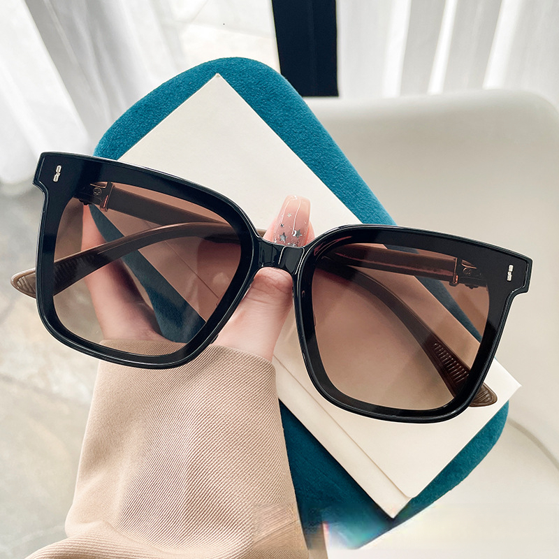Ladies' Designer Boxy Black Sunglasses Niche Luxury Women's Style Suitable For Square And Round Faces High-end Feeling, 2026 UV Resistant Su - view 3