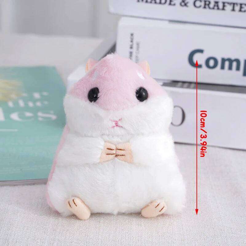 1PCS Stuffed 10cm Hamster Plush Doll Keyrings Animal Children Toys Key Chain Kawaii Dolls Kids Child Christmas Gifts Bag Pendant 26Y0626 - view 7