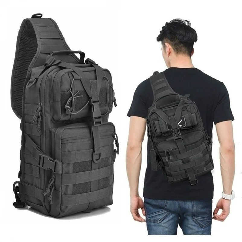 Sling Pack Tactical Backpack Assault Waterproof EDC Rucksack Bag for Outdoor Hiking Camping Hunting Trekking Travelling M260626