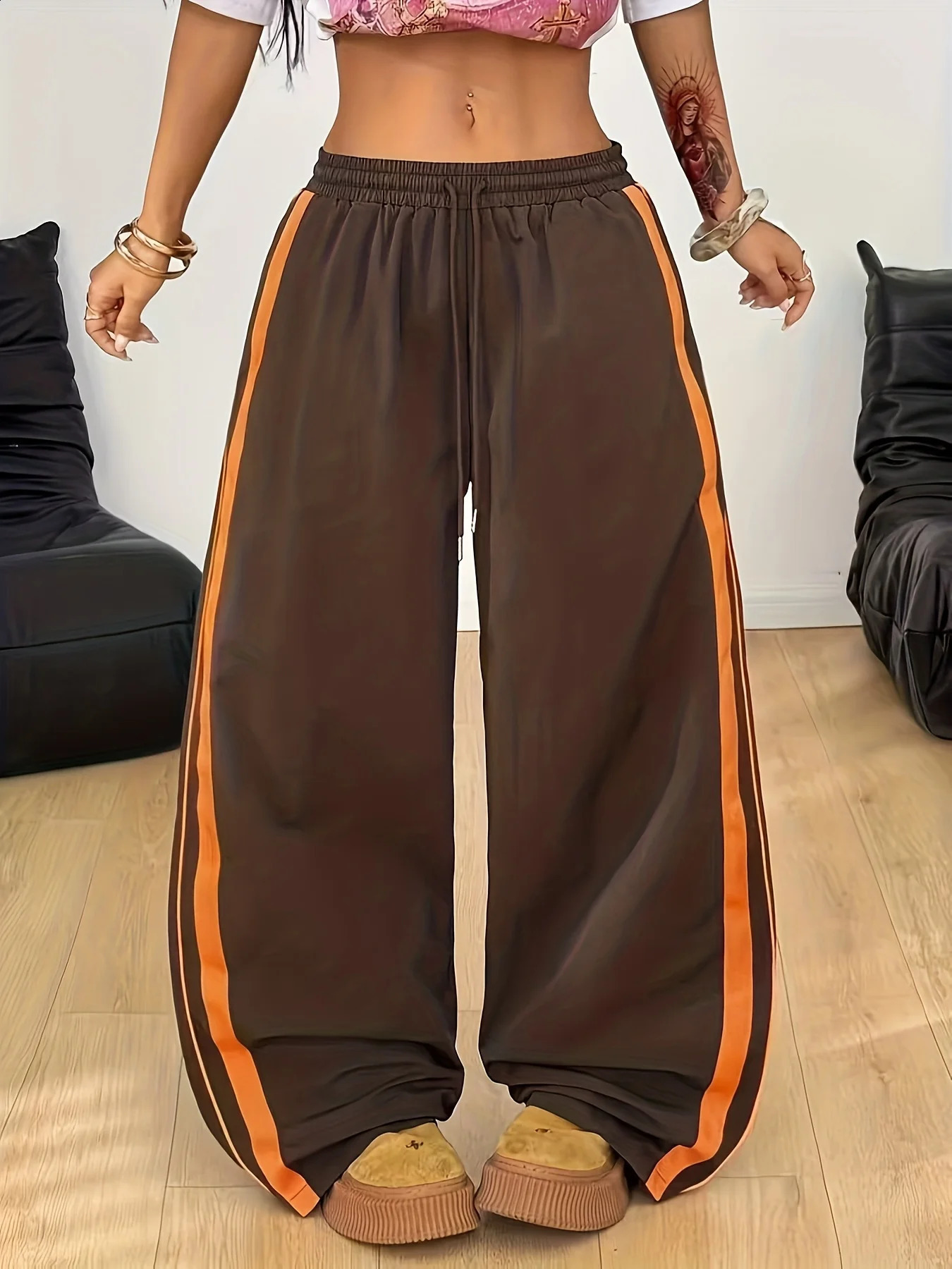 Womens Fashion ColorBlocked Casual Long Pants 260625 - view 6