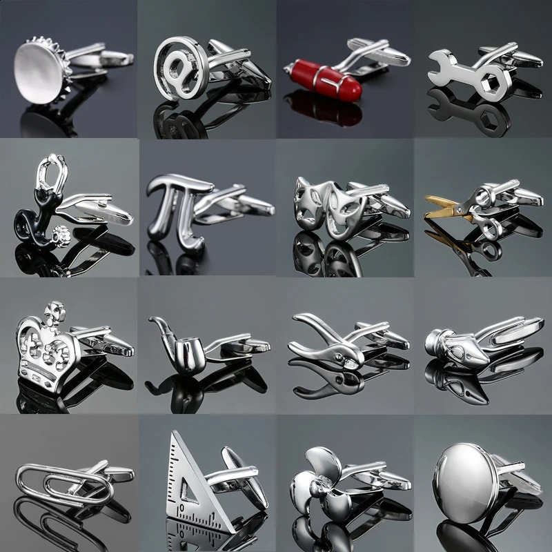All models Copper material fashion mens French shirt cufflinks small tool mathematical symbol modeling cufflinks 260626 - view 1