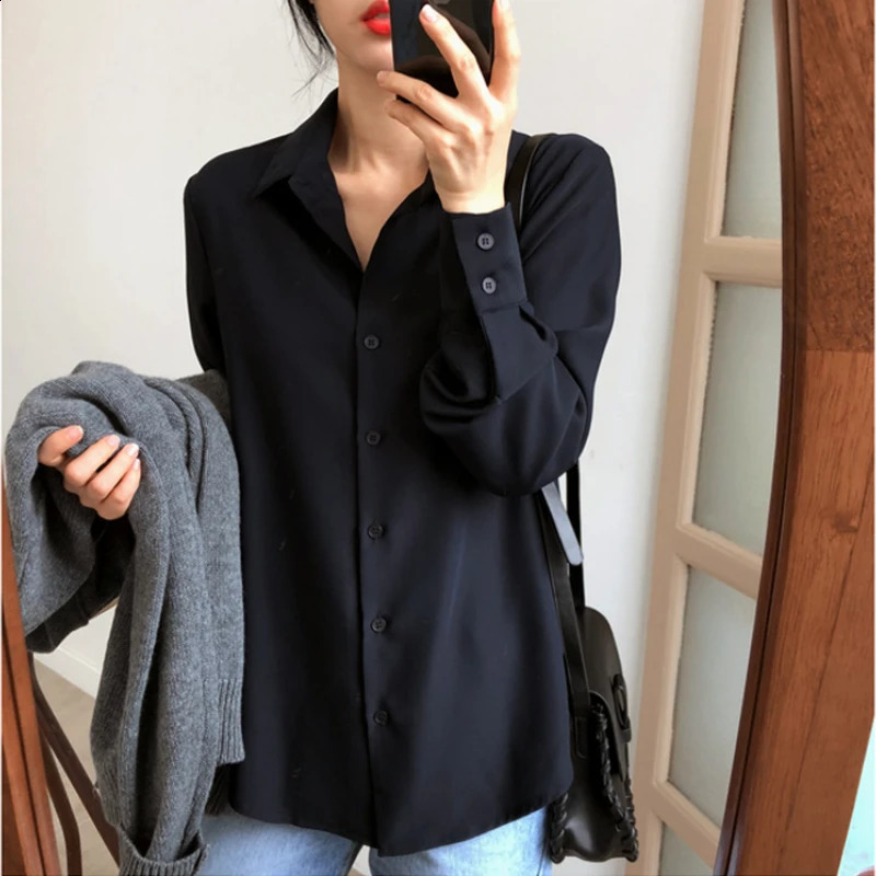 Women Shirt Classic Chiffon Blouse S4XL Plus Size Loose Long Sleeve Lady Simple Style Tops Female Clothes Blusas 6830 260626 - view 6