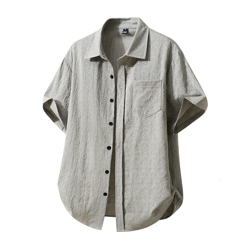 Summer new mens beach-style floral short-sleeve shirt loose casual mens five-quarter sleeve shirt - view 7
