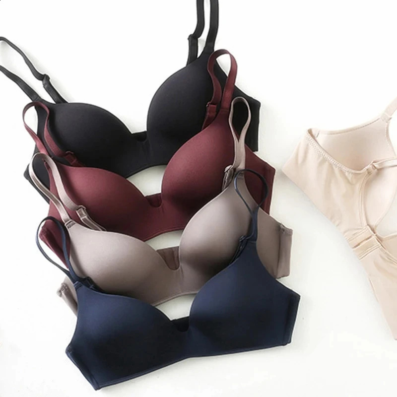 Ultra Thin Sexy Ice Silk Wireless Bra For Women Gather Underwear Push Up Simple Lingerie Seamless Brassiere Bralettle 260626 - view 5