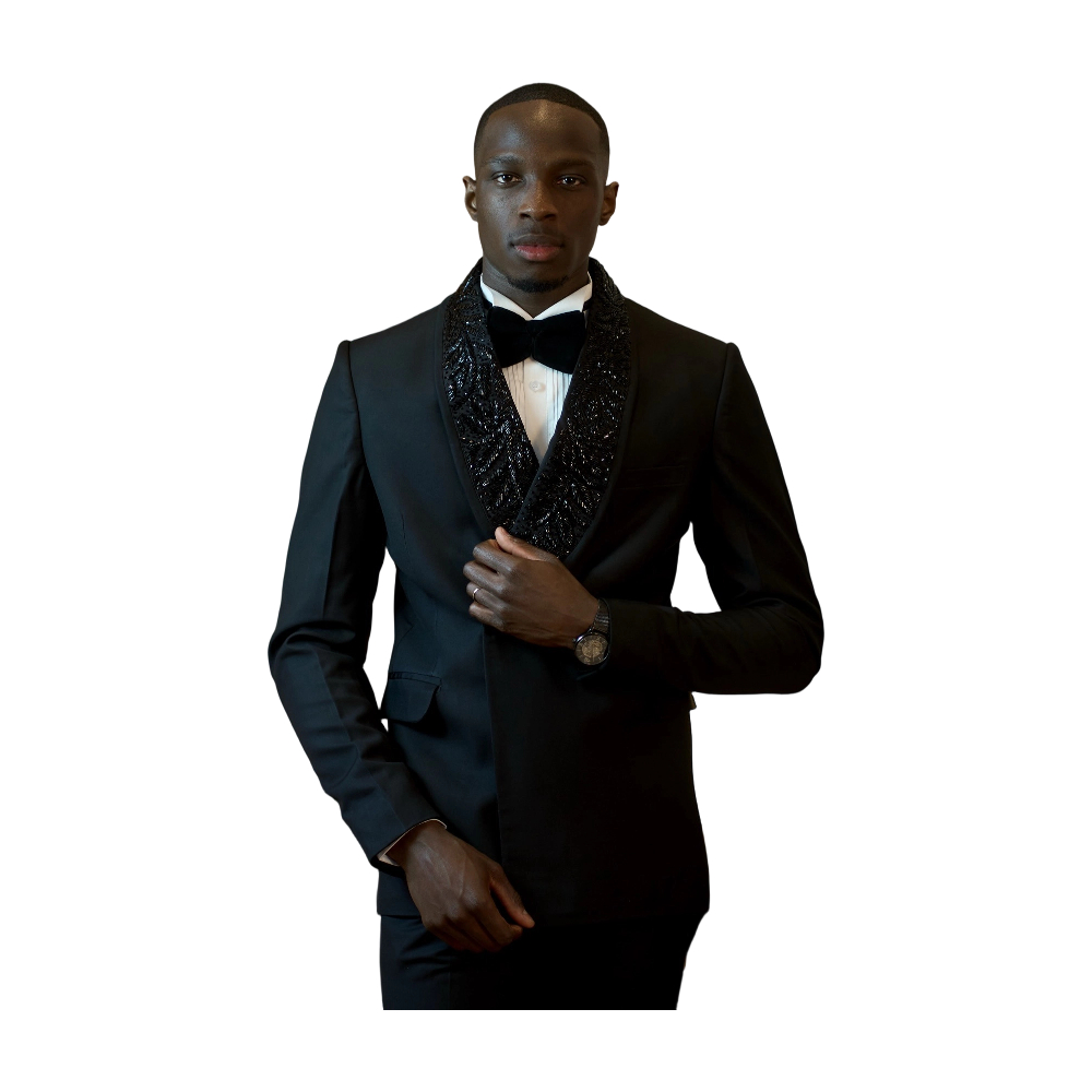 Fashion Men Suits Tailor-Made 2 Pieces Shawl Lapel Beading Jacket Blazer Double Breasted Evening Party Customized Coat Pants Plus Size - view 8