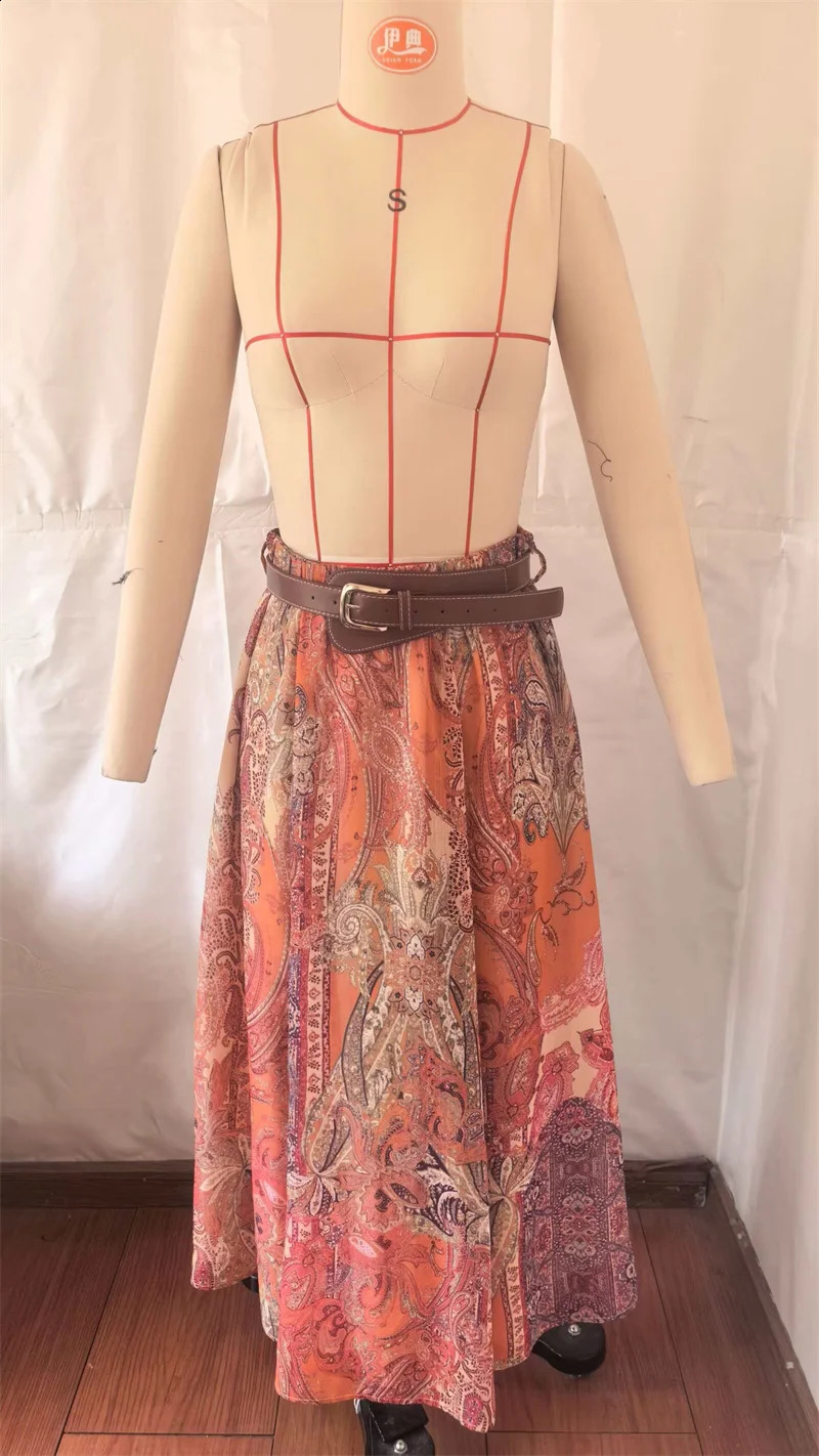 Womens Dress Summer 2026 Style Paisley Print ALine Loose Midi Skirt Vacation Fashionable 260626 - view 6