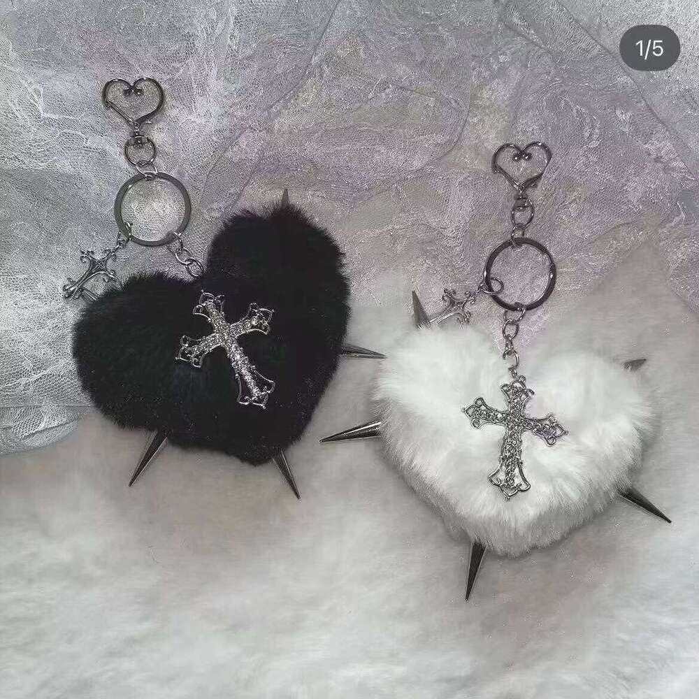 Y2K Spicy Girl Gothic Lolita Plush Love Chain Women Backpack Pendant Cross Bag Decorations Keychains 26Y0626 - view 3